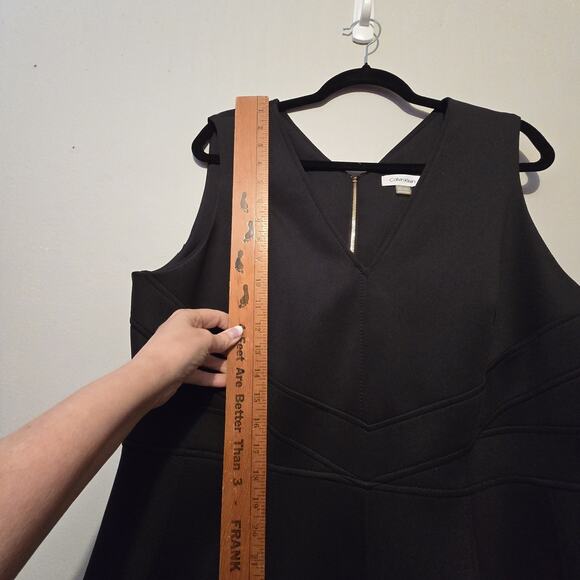 Calvin Klein NWT Fit & Flare Scuba Dress Womens 16W Black $139 Career Business - Picture 12 of 16